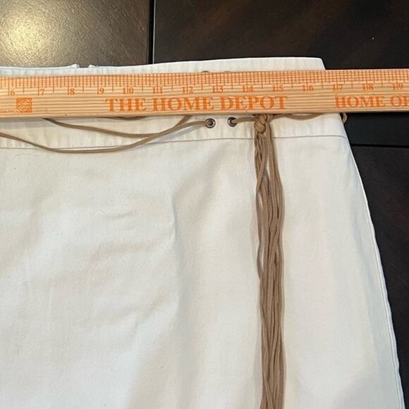 Vintage Y2K A-Line Boho Side Slit Midi Skirt Suede Lace Fringe Aztec Western Zip - Picture 9 of 9